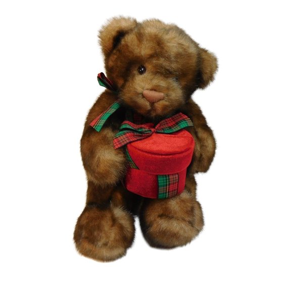 Gund Other - GUND Christmas Bear Holding Red Wrapped Present Stuffed Animal